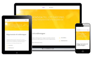 Resonsiv design som visar hur det ser ut på tre olika skärmstorlekar