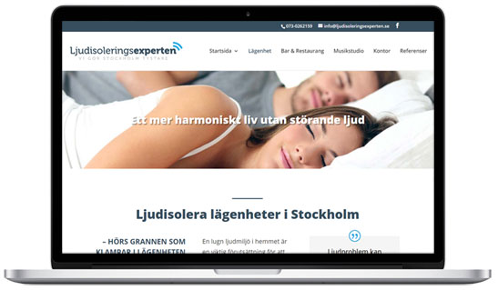 Webbproduktion åt Ljudisoleringsexperten i Stockholm