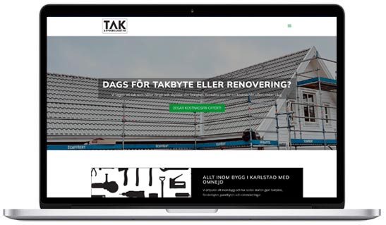 Webbsida för Finnvedens Maskinteknik i Värnamo